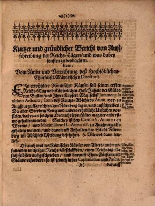 Deß H. Röm. Reichs Zehen Circkel oder Creiß, Derselben außschreibende Chur-Fürsten, vnd Stände