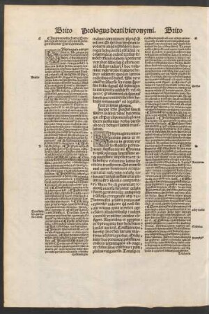 Incipit secundus prologus sancti Hiero. in librum dibre haiomin qui est Paralipomenon ...