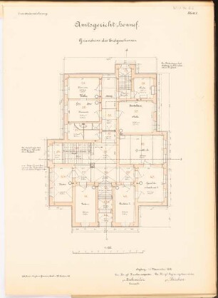 Amtsgericht, Hennef: Grundriss EG 1:100