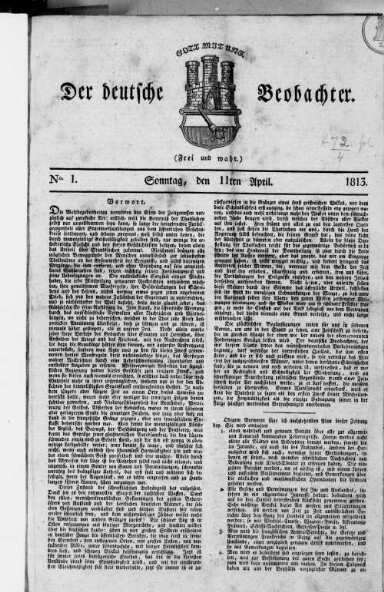 Front page of a newspaper