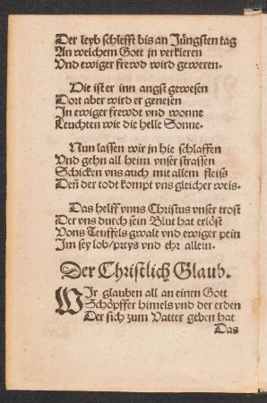 Der Christlich Glaub. ||