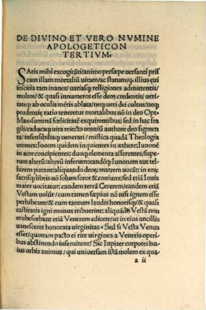 R. P. D. Mercvrii Viperae Beneventani Sacri Palatii Apostolici Cavsarvm Avditoris De Divino Et Vero Nvmine Apologeticon, 3