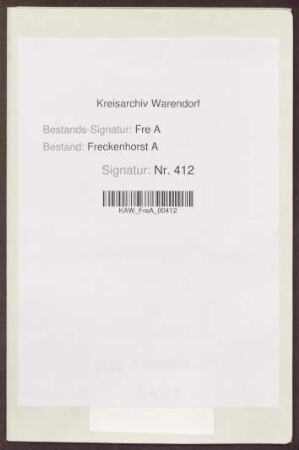 Rechnungsprüfung des Freckenhorster Armenfonds für 1815