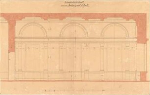 Gärtner, Friedrich von; Athen (Griechenland); Königliche Residenz (Athener Schloss) - Audienzsaal (Längsschnitt)
