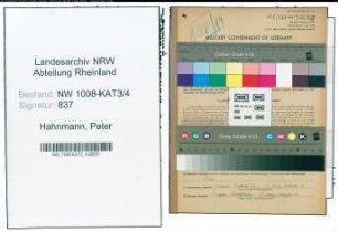 Entnazifizierung Peter Hahnmann , geb. 23.01.1887 (Beamter)