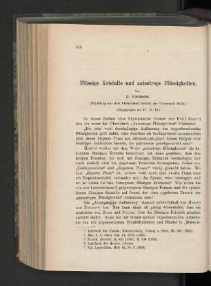 Flüssige Kristalle und anisotrope Flüssigkeiten