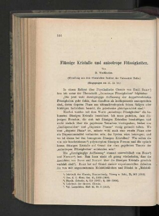 Flüssige Kristalle und anisotrope Flüssigkeiten
