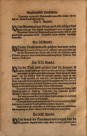 Die Augspurgische Confession : aus dem Rechten Original, welches Keyser Carolo dem V. auff dem Reichstage zu Augspurg Anno 1530. ubergeben