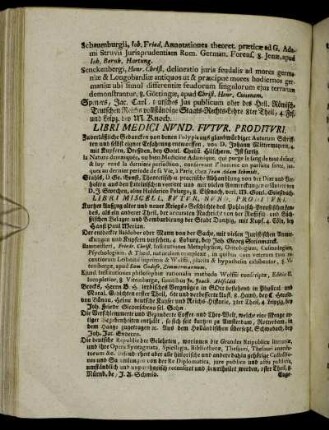 Libri Miscell. Futur. Nund. Prodituri.