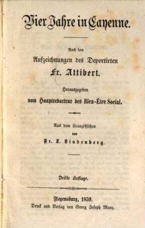 Vier Jahre in Cayenne