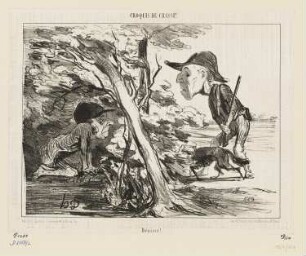 Dépisté!, aus: "Croquis de Chasse", in: "Le Charivari", Paris 1853
