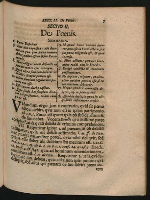 Sectio II. De Poenis.