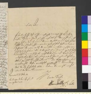 Brief von Goethe, Julius August Walter von an Goethe, Johann Wolfgang von