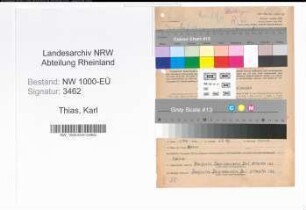 Entnazifizierung Karl Thias, geb. 15.12.1888 (Reichsbahnobersekretaer)