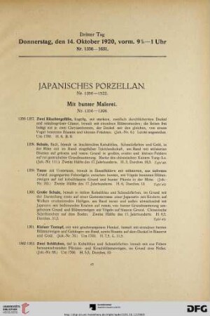 Japanisches Porzellan (Nr. 1356-1522)