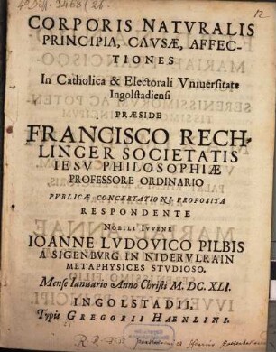 Corporis Natvralis Principia, Cavsae, Affectiones