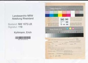 Entnazifizierung Erich Kuhlmann , geb. 16.03.1898 (Zahnarzt)