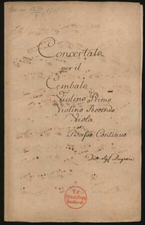 Konzerte; cemb, strings, bc; c-Moll