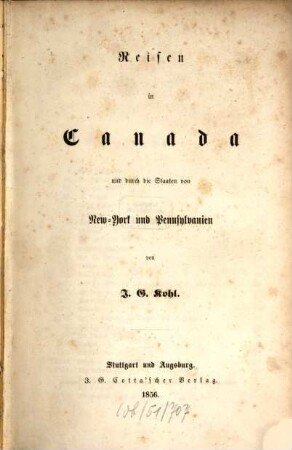 Reisen in Canada und durch die Staaten von New-York und Pennsylvanien