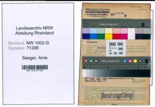 Entnazifizierung Arne Seeger, geb. 12.02.1914 (Angestellter)