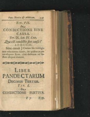Liber Pandectarum Decimus Tertius.