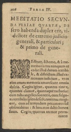 Meditatio Secunda Feriae Quartae ...