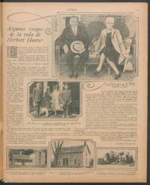 Algunos rasgos de la vida de Herbert Hoover