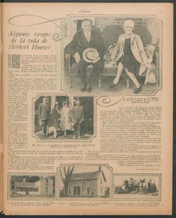 Algunos rasgos de la vida de Herbert Hoover