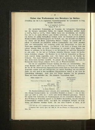 Ueber das Vorkommen von Borsäure im Safran.