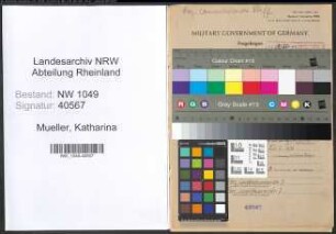Entnazifizierung Katharina Mueller , geb. 03.09.1893 ()