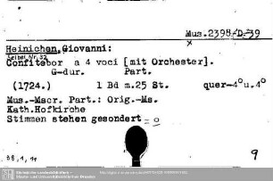 Heinichen, Giovanni, Confitebor