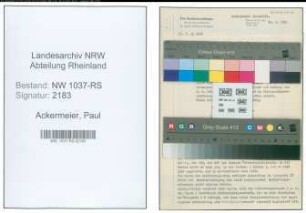Entnazifizierung Paul Ackermeier , geb. 01.01.1904 (Stadtinspektor)