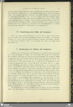 IV. Ermittelung der Glätte der Gespinste