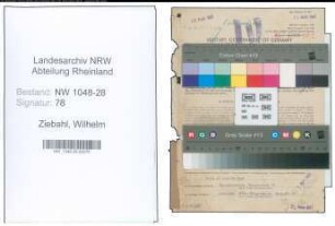 Entnazifizierung Wilhelm Ziebahl , geb. 16.01.1901 (Fernmelder)