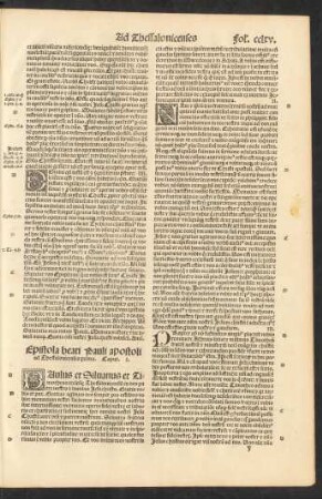 Epistola beati Pauli apostoli ad Thessalonicenses prima.