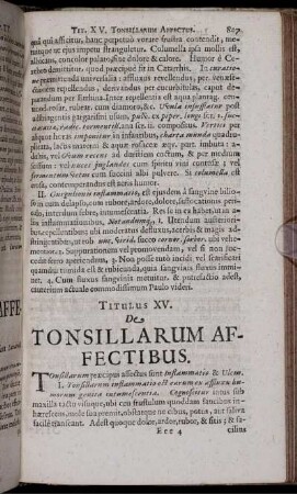 Titulus XV. De Tonsillarum Affectibus