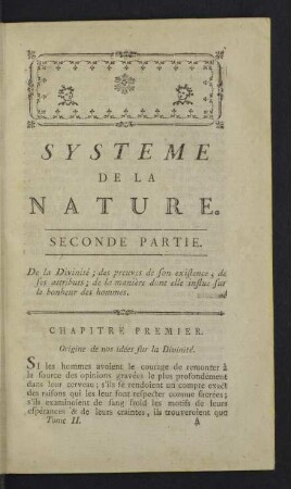Chapitre premier. De la Divinité
