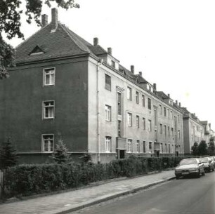 Dresden-Trachau, Böttgerstraße 38/34. Wohnblock (um 1930). Straßenansicht