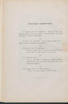 Sententiae controversae.