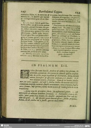 In Psalmum XIX. Psalmus XIX.