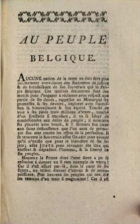Au Peuple Belgique Ou Adresse D'Un Citoyen Aux Vrais Amis Du Bien Public