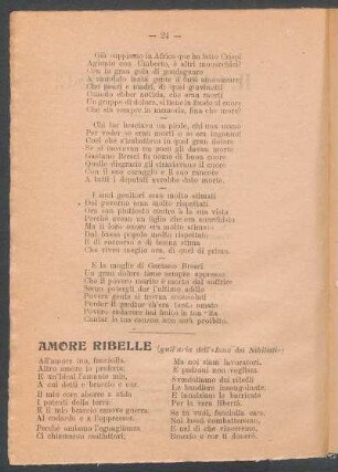 Amore ribelle : (Sull'aria dell' "Inno dei Nihilisti")