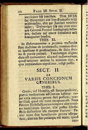 Sect. II. De variis concionum generibus.