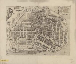 Plan von Enkhuizen, Kupferstich, um 1690 : Enchvsa. - [S.l.] , [um 1690]. - 1 Vogelschaukt : Kupferstich ; 50 x 39 cm