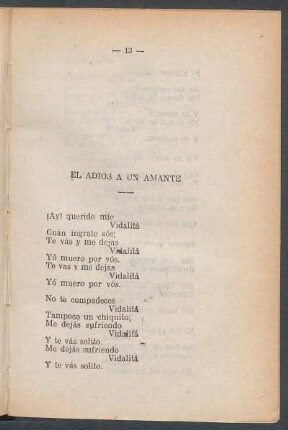 El adiós a un amante