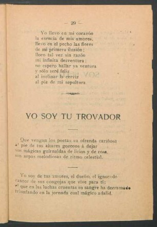 Yo soy tu trovador