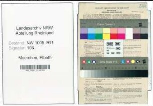 Entnazifizierung Elbeth Moerchen , geb. 26.07.1901 (Justizangestellte)