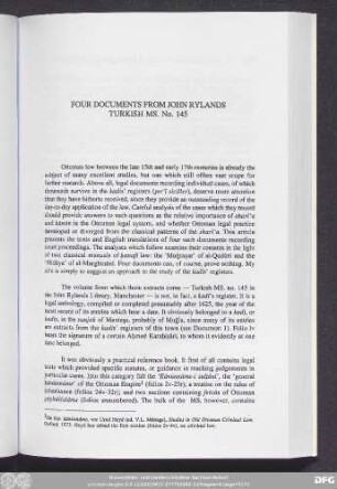 Four Documents From John Rylands Turkish Ms. No. 145