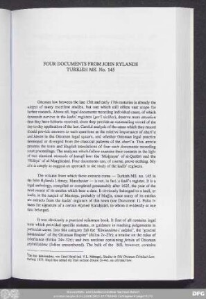 Four Documents From John Rylands Turkish Ms. No. 145