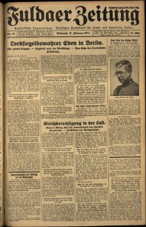 Ausgabe vom Mittwoch, den 21. Februar 1934.